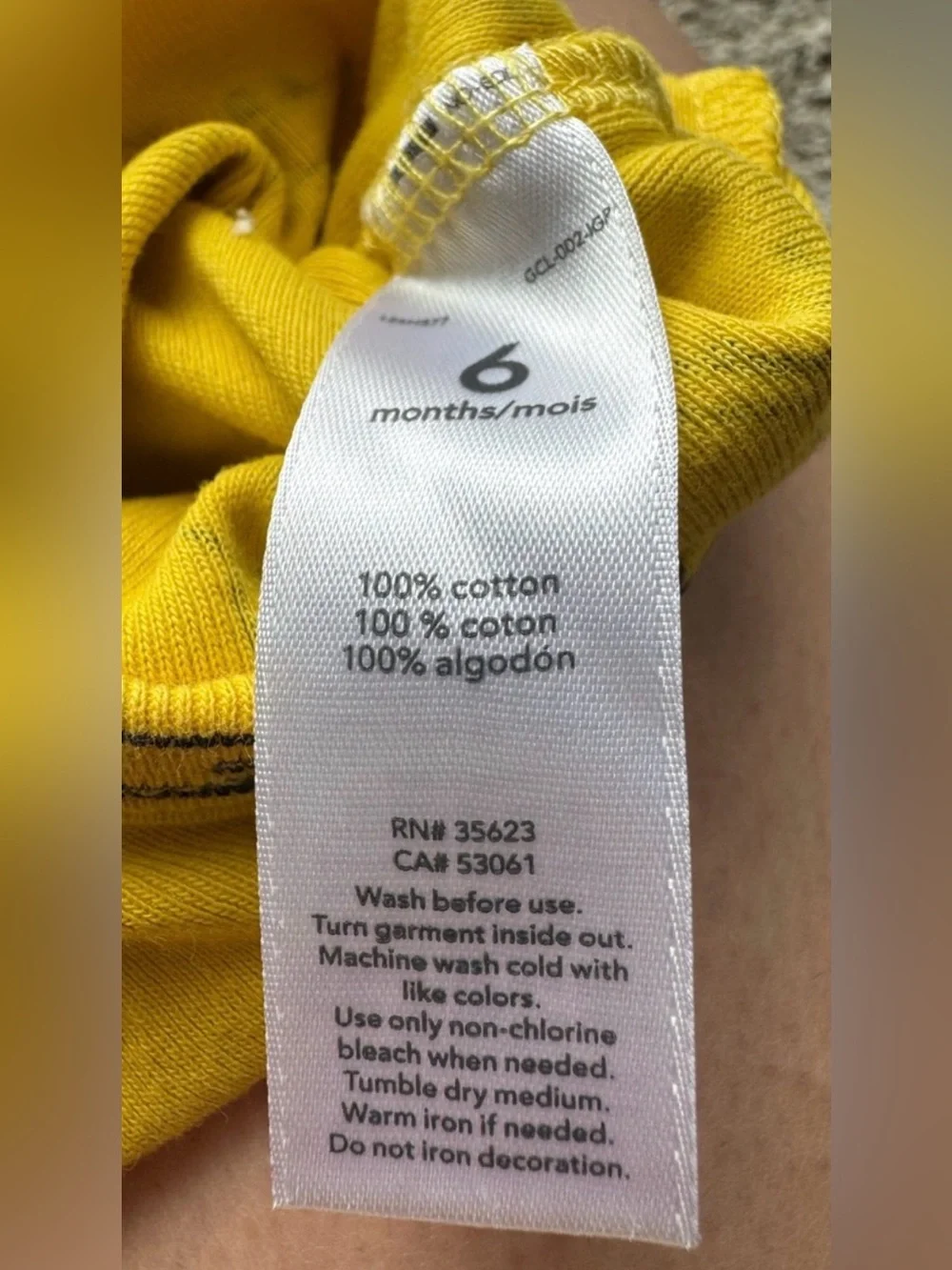 Carter’s Baby Bodysuit Yellow Airplane Print Short Sleeve Onesie 6 Months Cotton